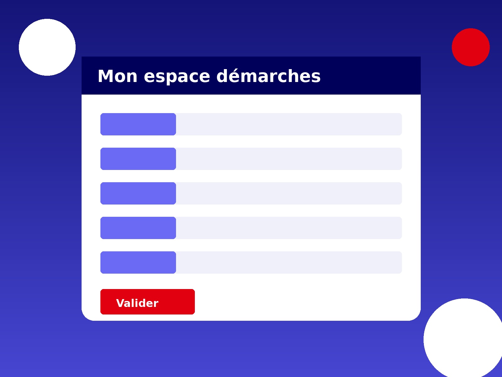 Illustration d'un espace personnel de démarches en ligne