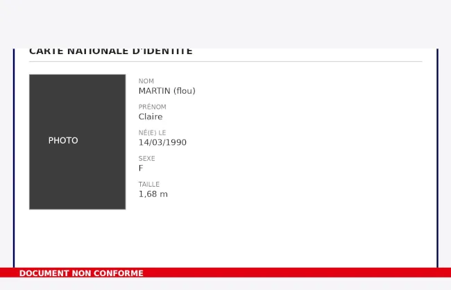 Exemple non conforme : document coupé en haut